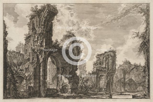 Views of Rome: Rovine del Sisto o sia della gran sala delle Terme Antoniniane, 1765. Creator: Giovanni Battista Piranesi (Italian, 1720-1778).
