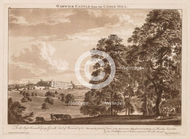 Views of Warwick Castle: Warwick Castle from the Lodge Hill, 1776. Creator: Paul Sandby (British, 1731-1809).