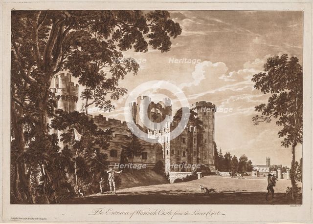 Views of Warwick Castle: The Entrance of Warwick Castle from the Lower Court, 1776. Creator: Paul Sandby (British, 1731-1809).