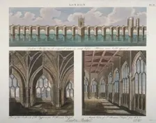 Views of the old London Bridge, 1814. Artist: John Pass