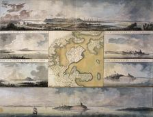 Views of the area around Boston, New England, 1773. Creator: Captain William Pierie