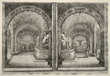Views of the Villa of Pratolino: Two Views of the Grotto. Creator: Stefano Della Bella (Italian, 1610-1664)