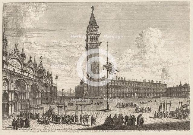 Views of Venice: Piazza and Piazzetta, 1741. Creator: Michele Marieschi (Italian, 1710-1743).