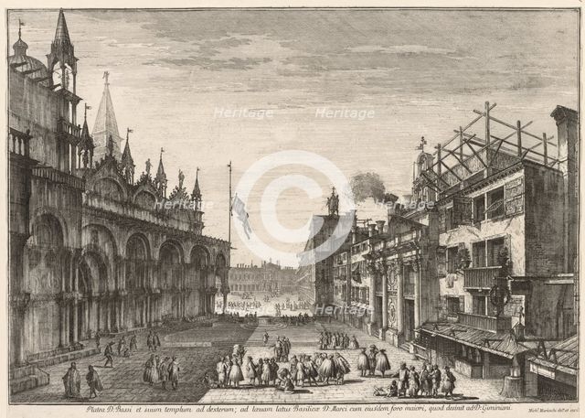 Views of Venice: Piazzetta S. Basso, 1741. Creator: Michele Marieschi (Italian, 1710-1743).