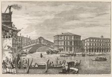 Views of Venice: The Bridge and Market of Rialto, 1741. Creator: Michele Marieschi (Italian, 1710-1743)
