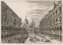 Views of Venice: The Courtyard of the Ducal Palace, 1741. Creator: Michele Marieschi (Italian, 1710-1743)
