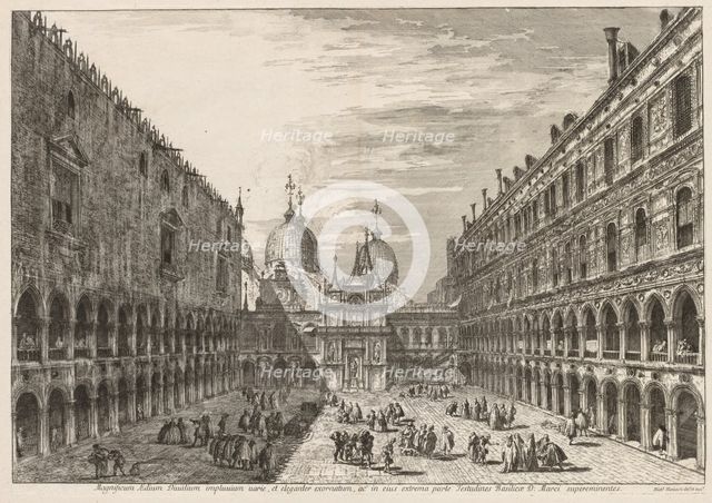 Views of Venice: The Courtyard of the Ducal Palace, 1741. Creator: Michele Marieschi (Italian, 1710-1743).