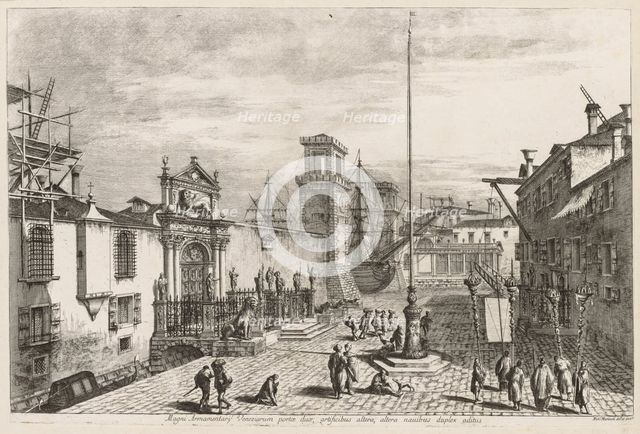 Views of Venice: The Gates of the Arsenal, 1741. Creator: Michele Marieschi (Italian, 1710-1743).
