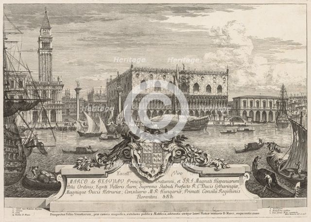 Views of Venice: The Piazzetta and Ducal Palace, 1741. Creator: Michele Marieschi (Italian, 1710-1743).