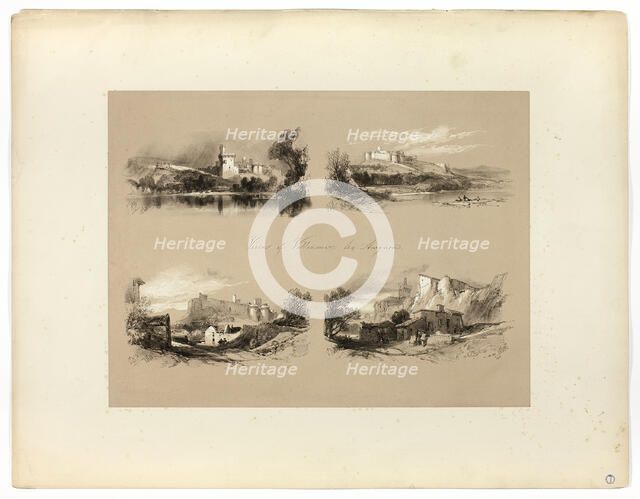 Views of Villenueve les Avignon, from Picturesque Selections, c. 1860. Creator: James Duffield Harding.