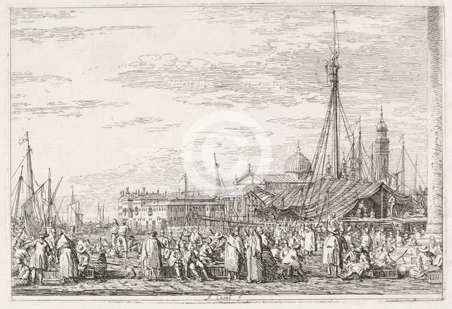 Views: The Market on the Molo, 1735-1746. Creator: Antonio Canaletto (Italian, 1697-1768).