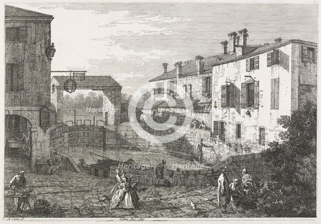 Views: The Canal Lock at Dolo, 1735-1746. Creator: Antonio Canaletto (Italian, 1697-1768).