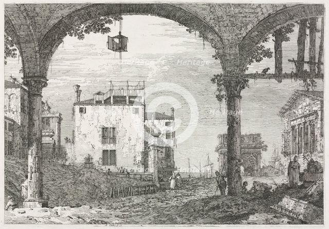 Views: The Portico with the Lantern, 1735-1746. Creator: Antonio Canaletto (Italian, 1697-1768).