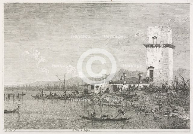 Views: The Tower of Malghera, 1735-1746. Creator: Antonio Canaletto (Italian, 1697-1768).