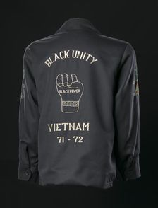 Vietnam tour jacket with Black Power embroidery, 1971-1972. Creator: Saha Union Group