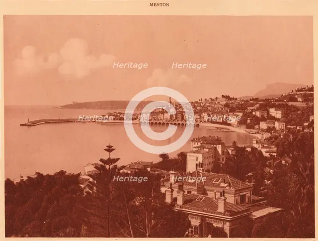 'View taken from of Garavan Boulevard, Menton', 1930. Creator: Unknown.