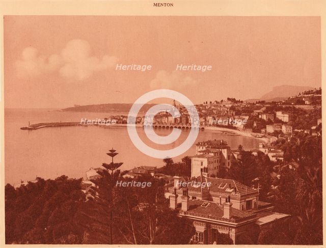 'View taken from of Garavan Boulevard, Menton', 1930. Creator: Unknown.