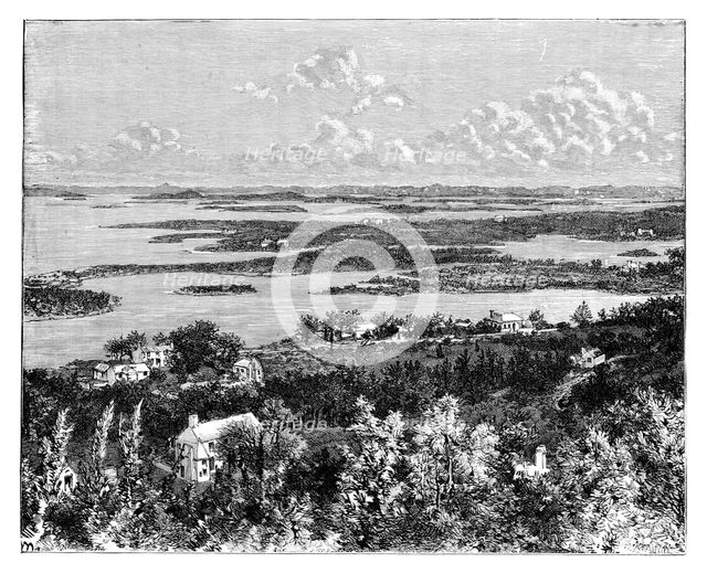 'View taken from Gibb's Hill, Bermudas', c1890. Artist: Unknown