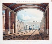 View Taken from Under the Hampstead Road Bridge, looking towards the station at Euston Square, publi Creator: Thomas Talbot Bury