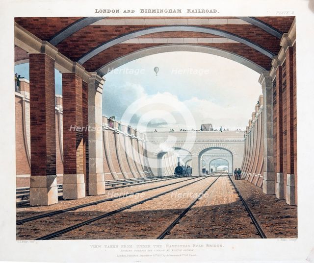 View Taken from Under the Hampstead Road Bridge, looking towards the station at Euston Square, publi Creator: Thomas Talbot Bury.