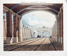 View Taken from Under the Hampstead Road Bridge, looking towards the station at Euston Square, publi Artist: Thomas Talbot Bury