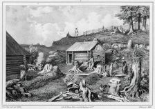 View taken in the Russian colony of Novo-Arkhangelsk (Sitkha island) (northwes..., 19th century. Creators: Friedrich Heinrich Kittlitz, Godefroy Engelmann