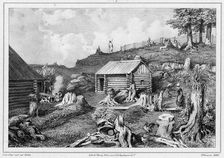 View taken in the Russian colony of Novo-Arkhangelsk (Sitkha island) (northwes..., 19th century. Creators: Friedrich Heinrich Kittlitz, Godefroy Engelmann