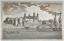 View the Tower of London from the River Thames with boats on the river, 1795. Artist: Joseph Constantine Stadler