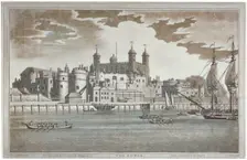 View the Tower of London from the River Thames with boats on the river, 1795. Artist: Joseph Constantine Stadler