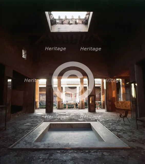 View through Atrium to Peristyle and Gardens. House of the Vettii, Pomepii, Italy, c20th century. Creator: CM Dixon.