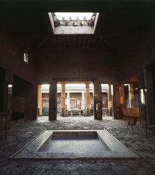 View through Atrium to Peristyle and Gardens. House of the Vettii, Pomepii, Italy, c20th century. Creator: CM Dixon