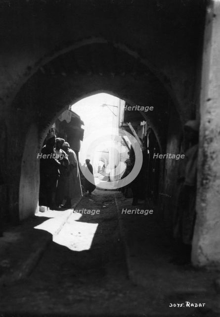 View through an archway, Rabat, Morocco, c1920s-c1930s(?). Artist: Unknown