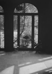 View through arched window into a courtyard, New Orleans or Charleston, South Carolina, c1920-c1926. Creator: Arnold Genthe