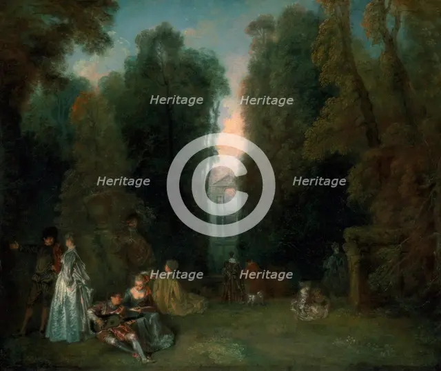 'View through the trees in the Park of Pierre Crozat', 1715. Artist: Jean-Antoine Watteau