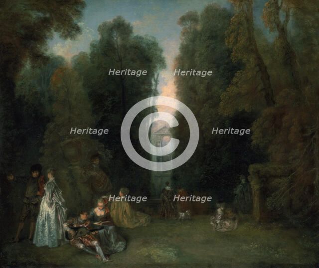 'View through the trees in the Park of Pierre Crozat', 1715. Artist: Jean-Antoine Watteau