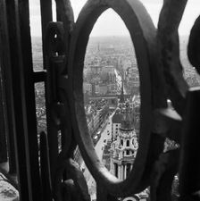 View through the decorative iron railings of the Golden Gallery at St Paul's Cathedral..., 1960-1970 Creator: John Gay