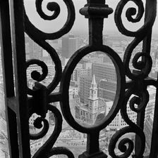 View through the decorative iron railings of the Golden Gallery at St Paul's Cathedral..., 1960-1970 Creator: John Gay