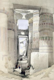 View through the Hall of Columns, Karnak Egypt, c1845. Artist: David Roberts