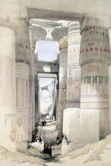 View through the Hall of Columns, Karnak Egypt, c1845. Creator: David Roberts