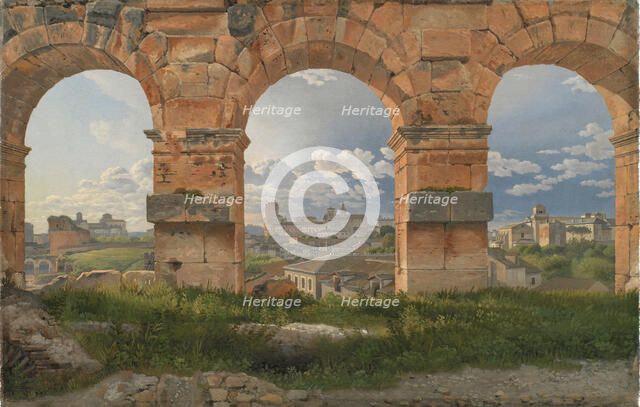 View through Three of the Northwestern Arches of the Third Storey of the Colosseum, 1815. Creator: CW Eckersberg.