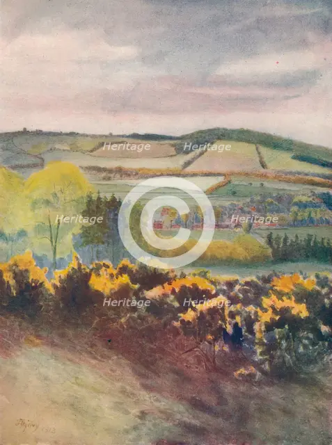 'View Towards Caterham, from Tilburstow Hill', 1913, (1914). Artist: James S Ogilvy.