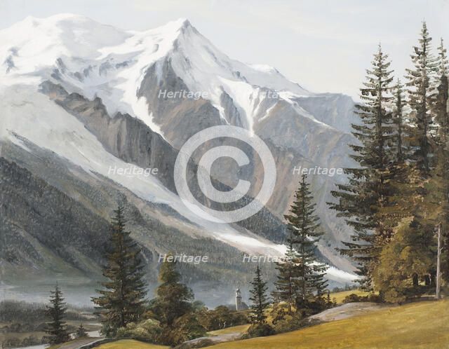 View towards Chamonix-Mont-Blanc, Ef. 1834. Creator: Martinus Rorbye.