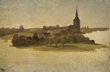 View Towards Erkrath Church, study, 1854. Creator: Werner Holmberg