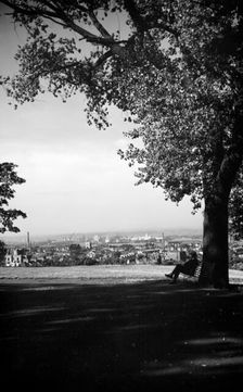 View towards Tilbury Docks, Essex, from the heights behind Gravesend, Kent, c1945-c1965. Artist: SW Rawlings