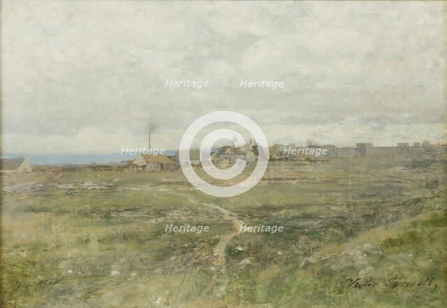 View towards Visby ring wall. Creator: Victor Forssell.