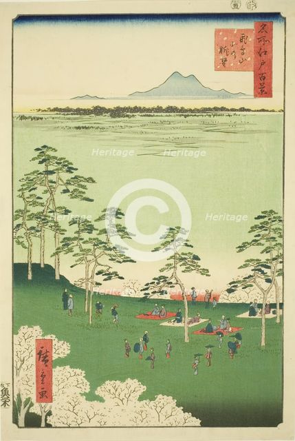 View to the North from Asuka Hill (Asukayama kita no chobo), from the series "One Hundred..., 1856. Creator: Ando Hiroshige.