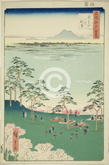 View to the North from Asuka Hill (Asukayama kita no chobo), from the series "One Hundred..., 1856. Creator: Ando Hiroshige.