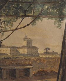 View to the Quirinal from the Villa Malta, Rome, mid 19th century. Creator: Gustaf Soderberg