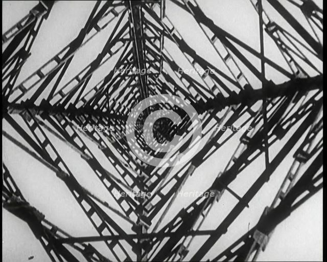 View up a Transmission Tower, 1922. Creator: British Pathe Ltd.