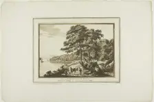 View Up Neath River from the House at Briton Ferry in Glamorgan Shire, from Twelve..., 1773-75. Creator: Paul Sandby